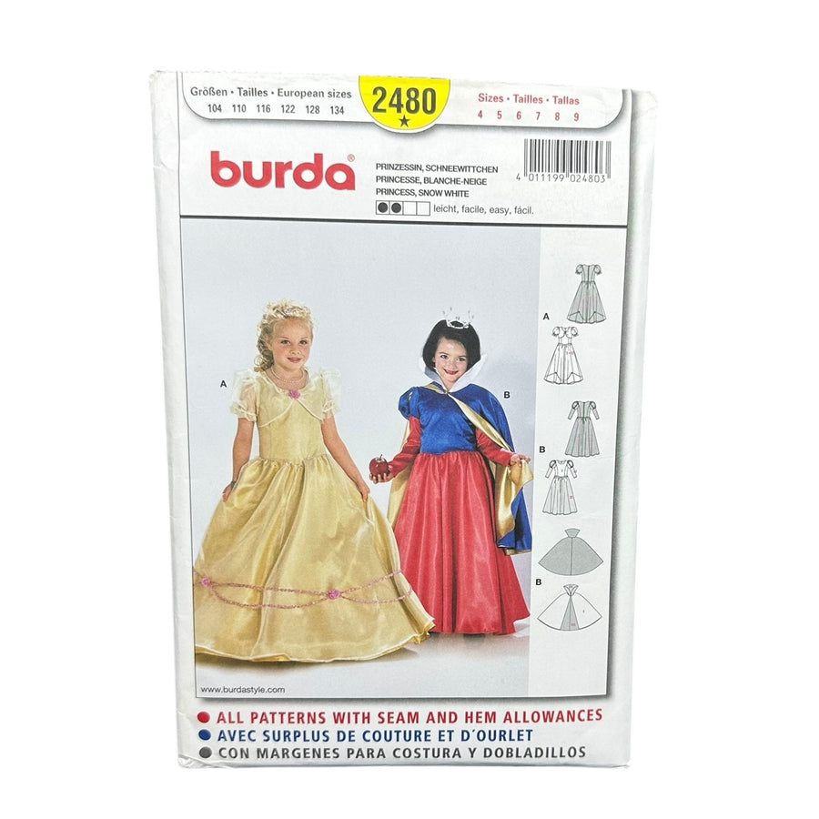 Burda 2480 Child Costume Dress Sewing Pattern