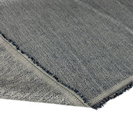 Woven Diamond Patterned Cotton Upholstery Remnant - White/Blue