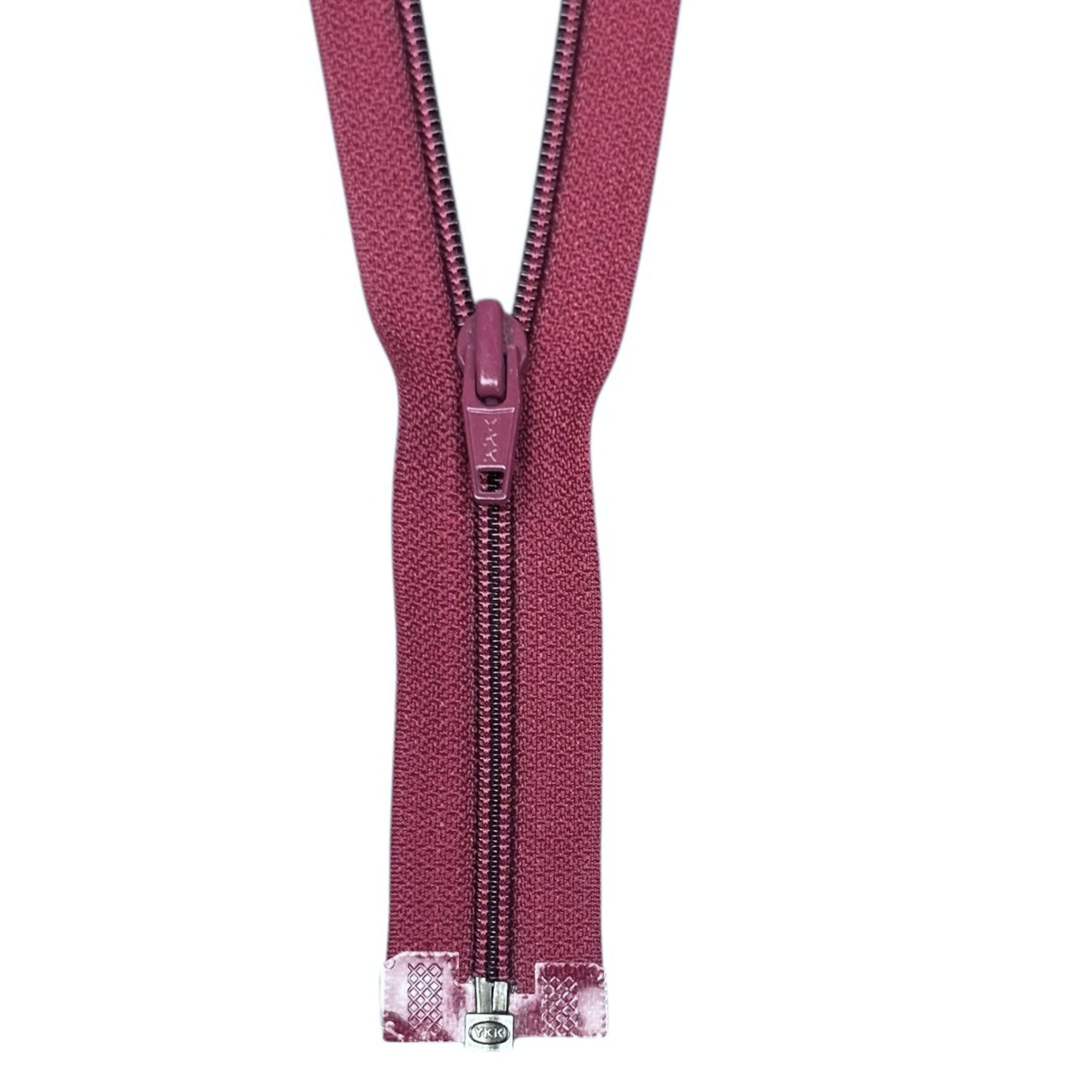 Coil One-Way Open End YKK Zipper 17.5” - Burgundy
