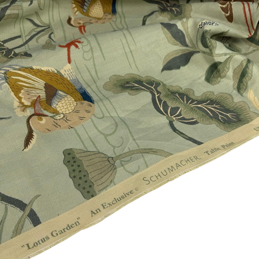 Lotus Garden Printed Linen - Schumacher