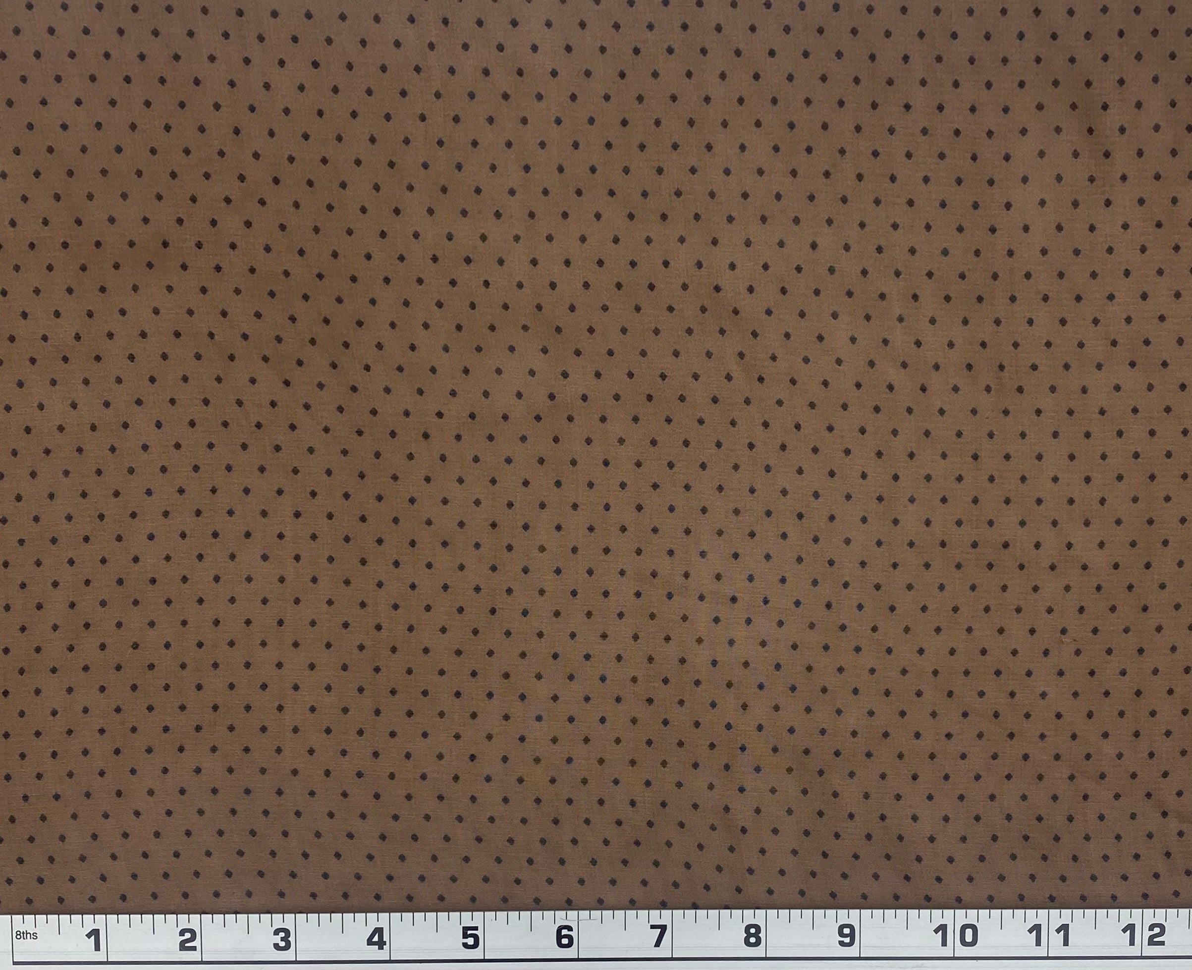 Diamond Polka Dot Polyester Georgette - Brown/Black