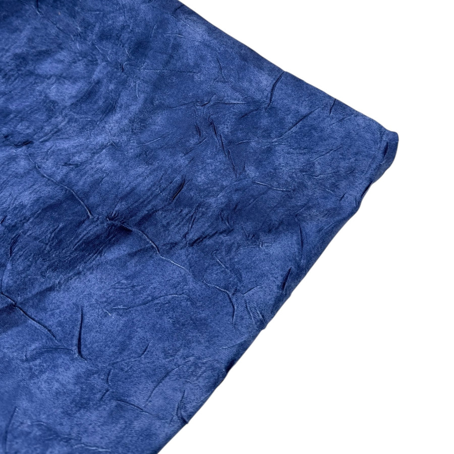 Crinkled Marble Printed Polyester - Blue