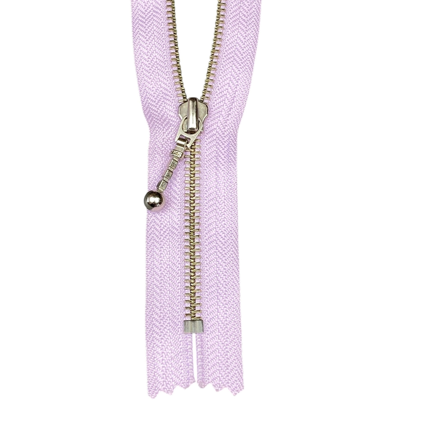 Closed-End Metal YKK Zipper - Lilac/Silver