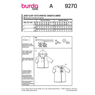 Burda Kids 9270 - Baby Hooded Jacket, Coat with Tie Bands Sewing Pattern