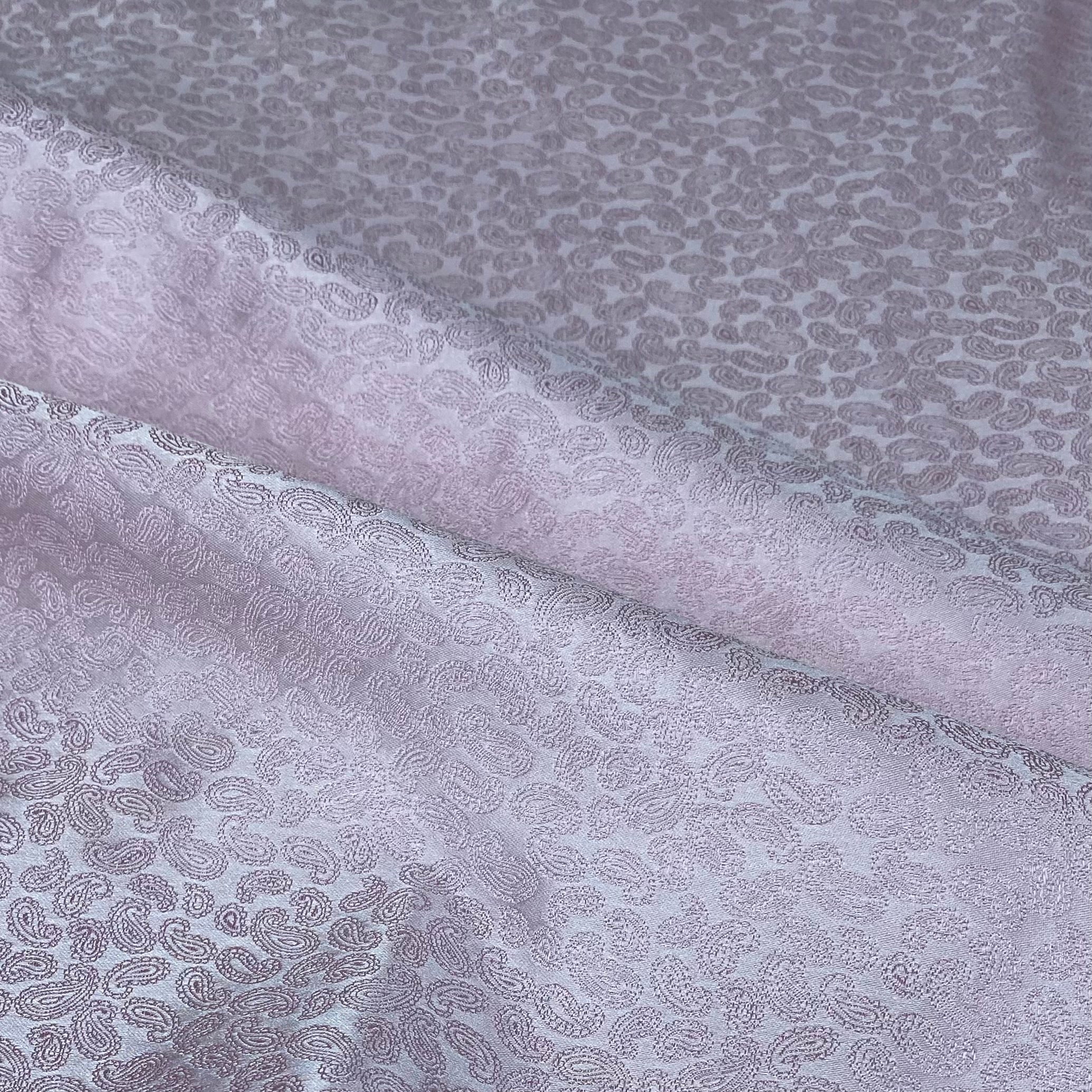 Paisley Silk/Polyester Jacquard - Pink - Remnant