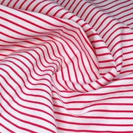 Striped Printed Cotton - White/Red