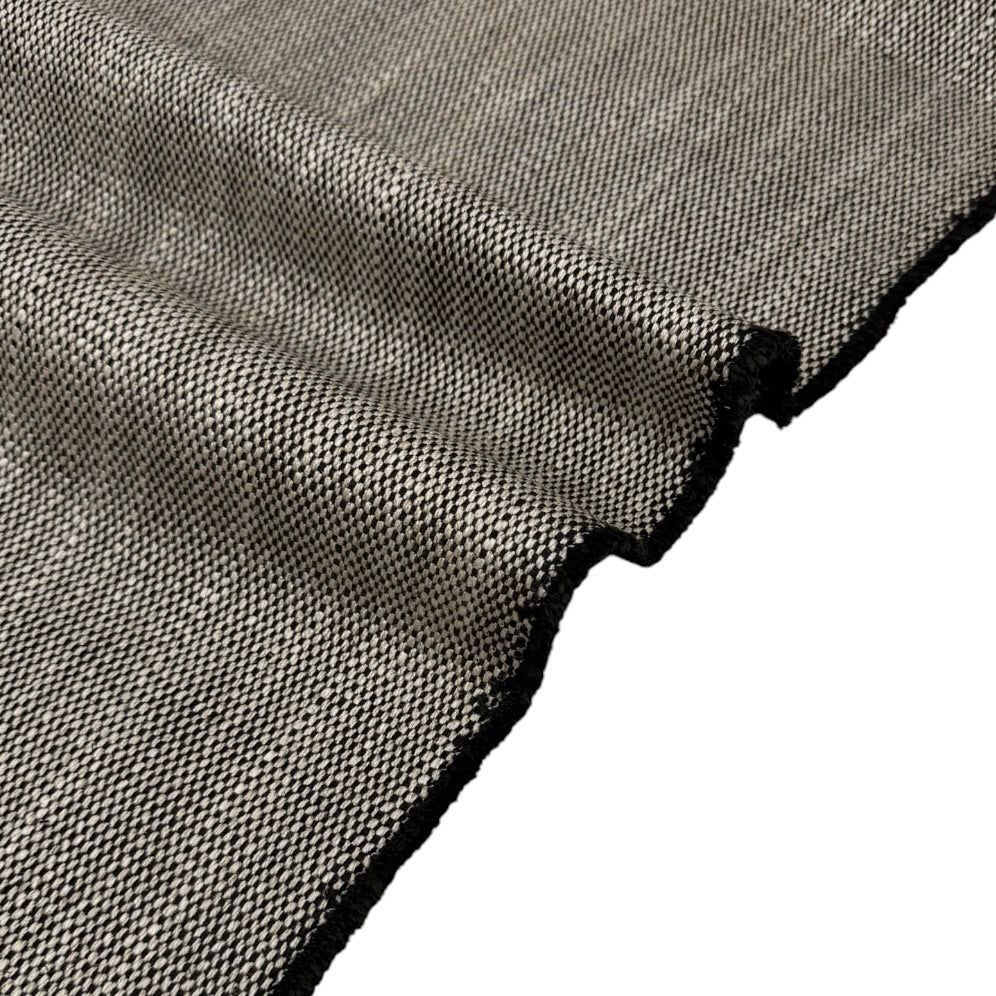 Woven Upholstery Remnant - Ivory/Black