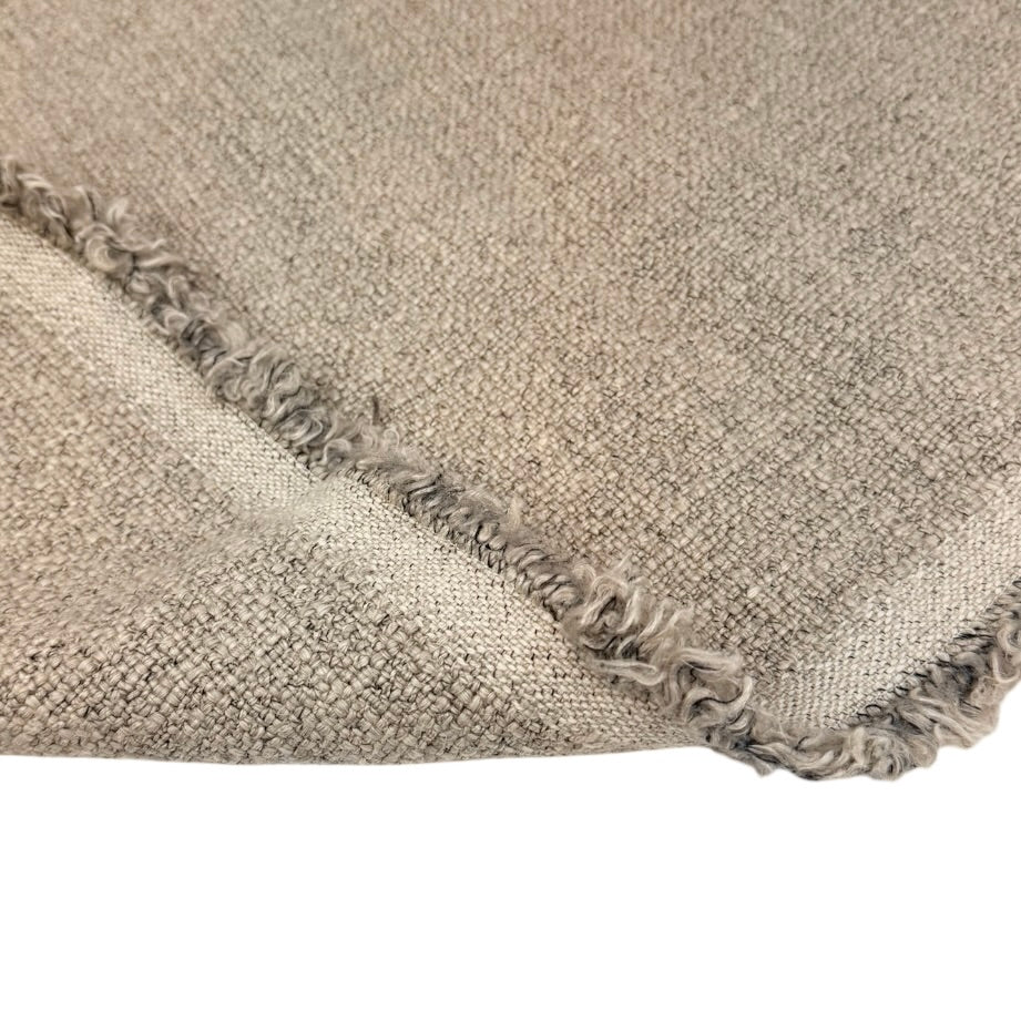 Boucle Wool Upholstery Remnant - Taupe/Black