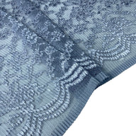 Pleated Floral Embroidered Lace - Grey