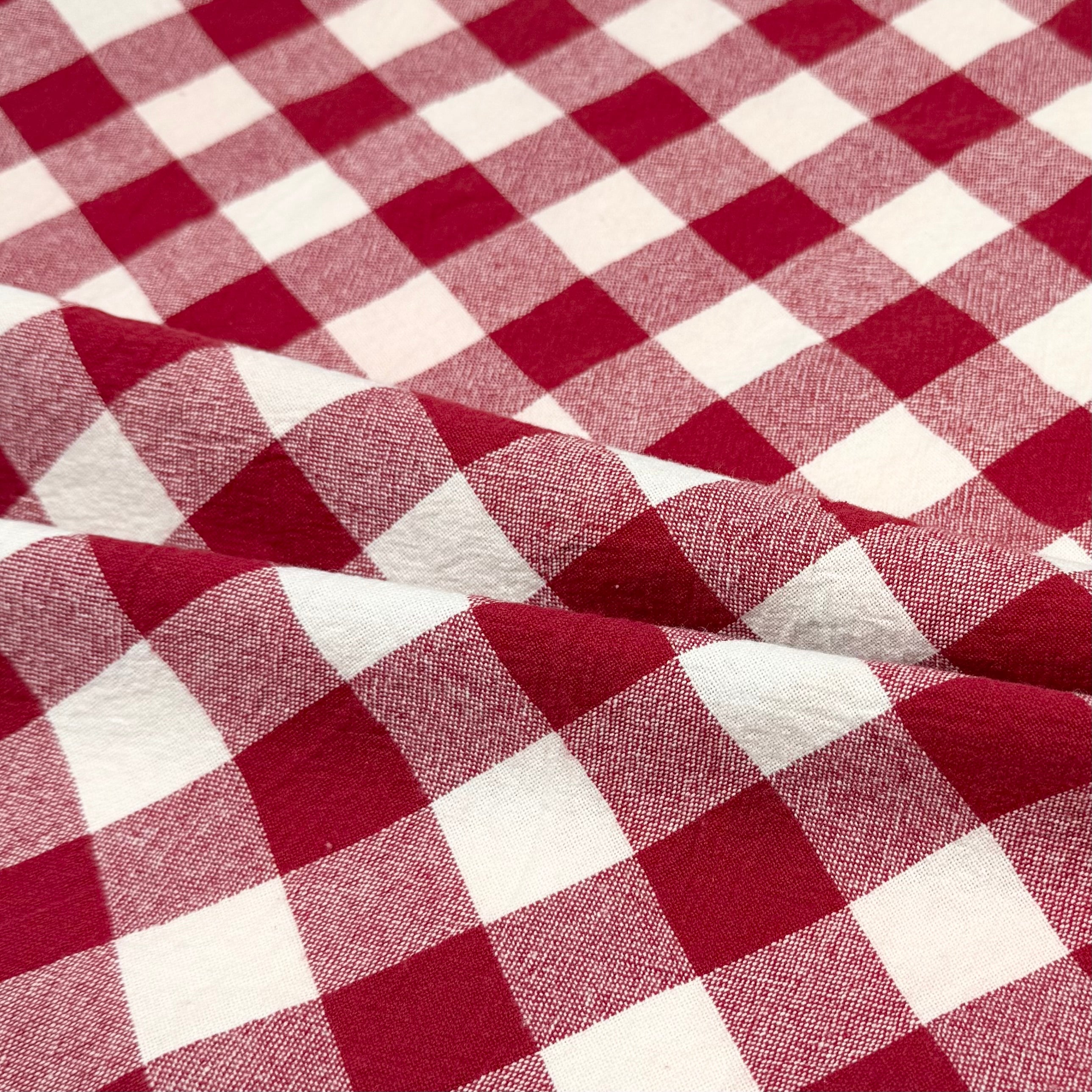 Checkered Organic Cotton - Red/Ivory