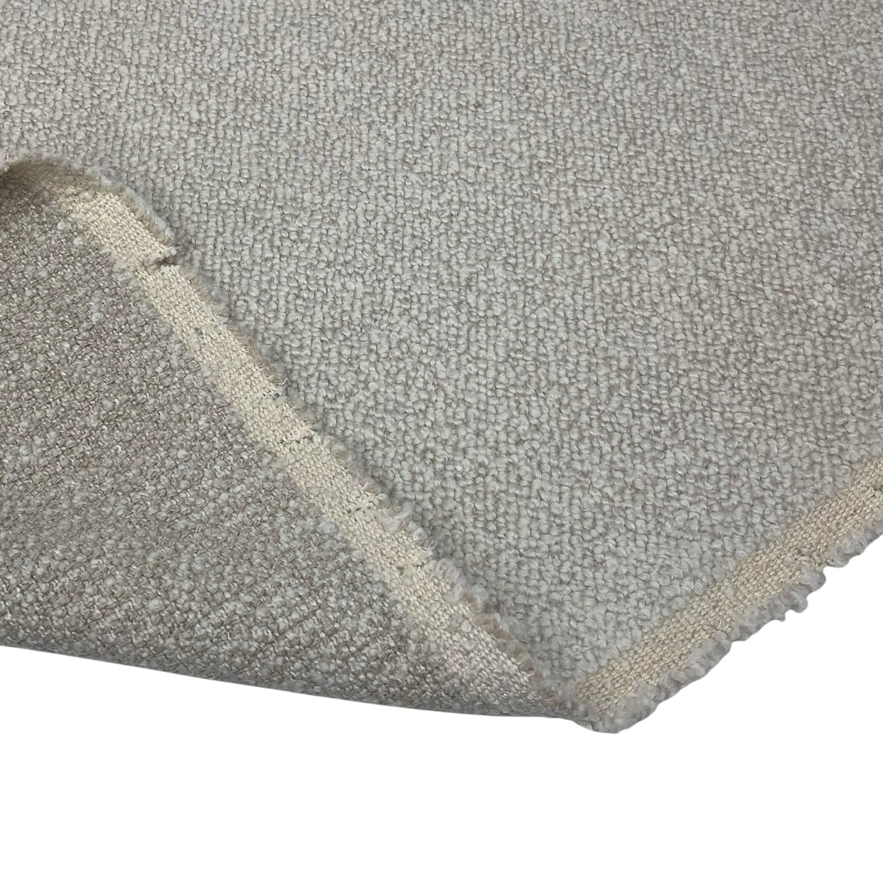 Wool Boucle Upholstery Remnant  - Ivory