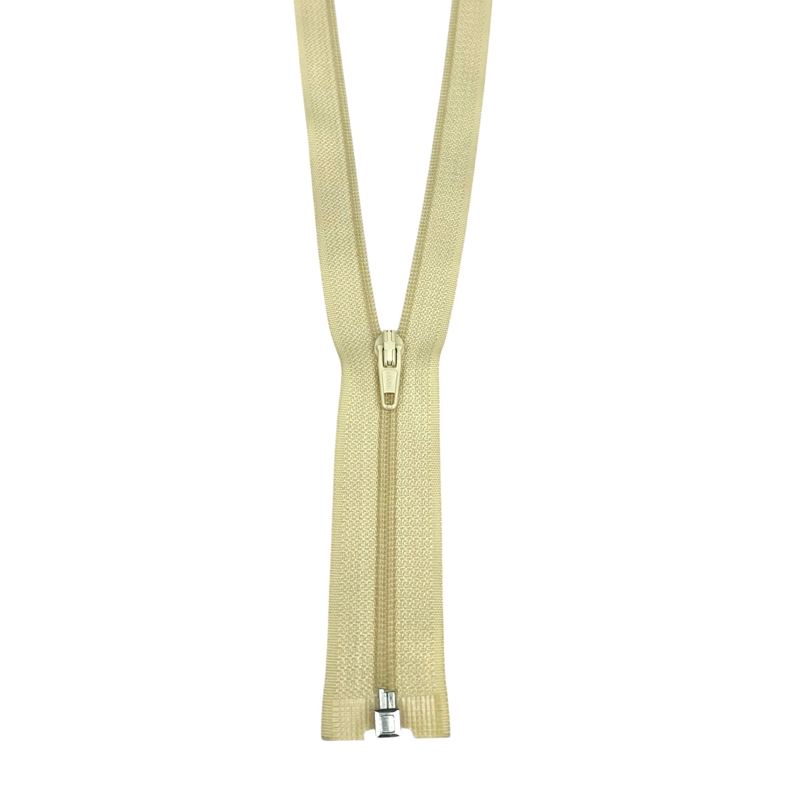 Opened-End Nylon Coil 12” Zipper - Beige