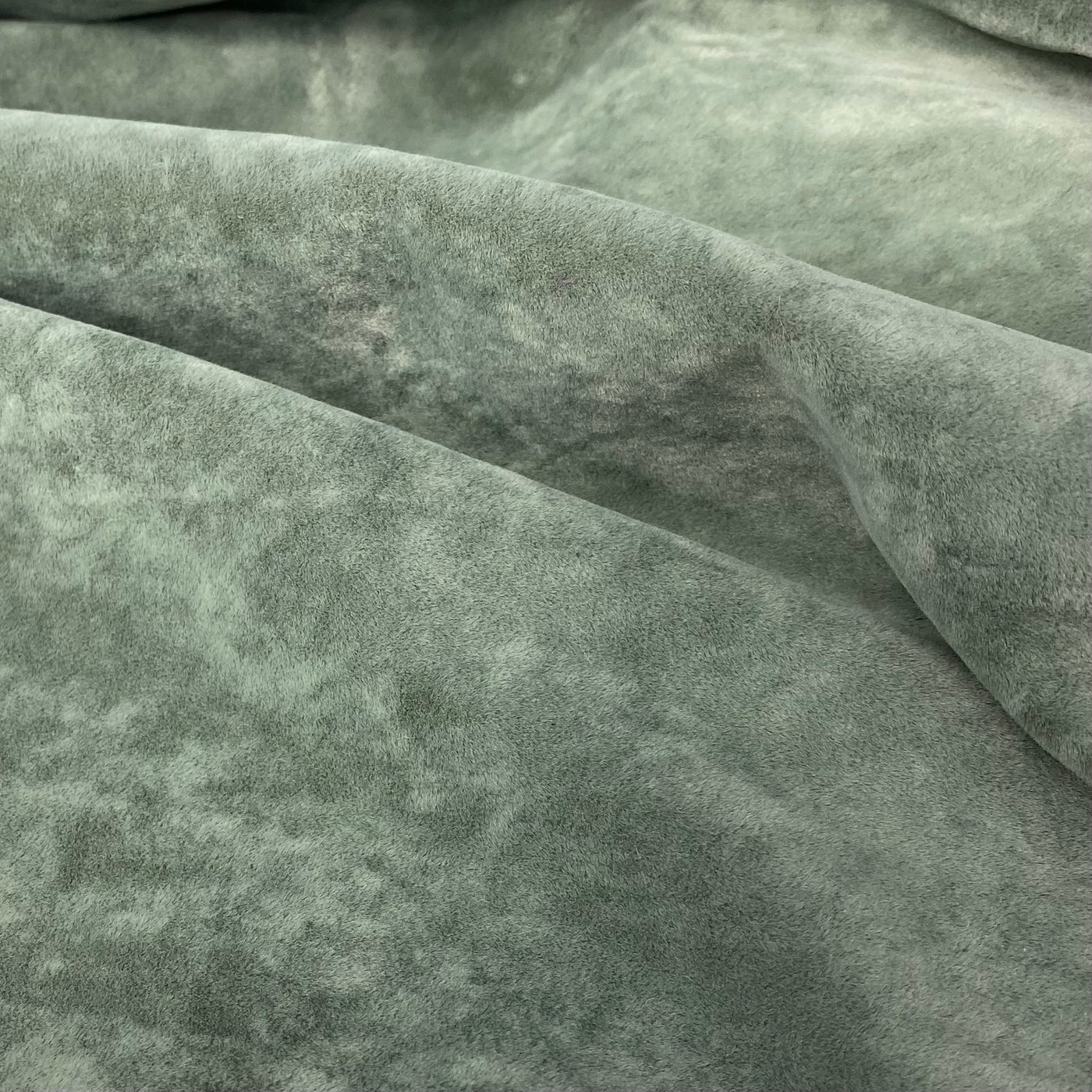 Crushed Velvet Upholstery - Designer Remnant - Sage