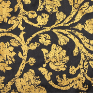 Damask Silk Shantung - Black/Gold
