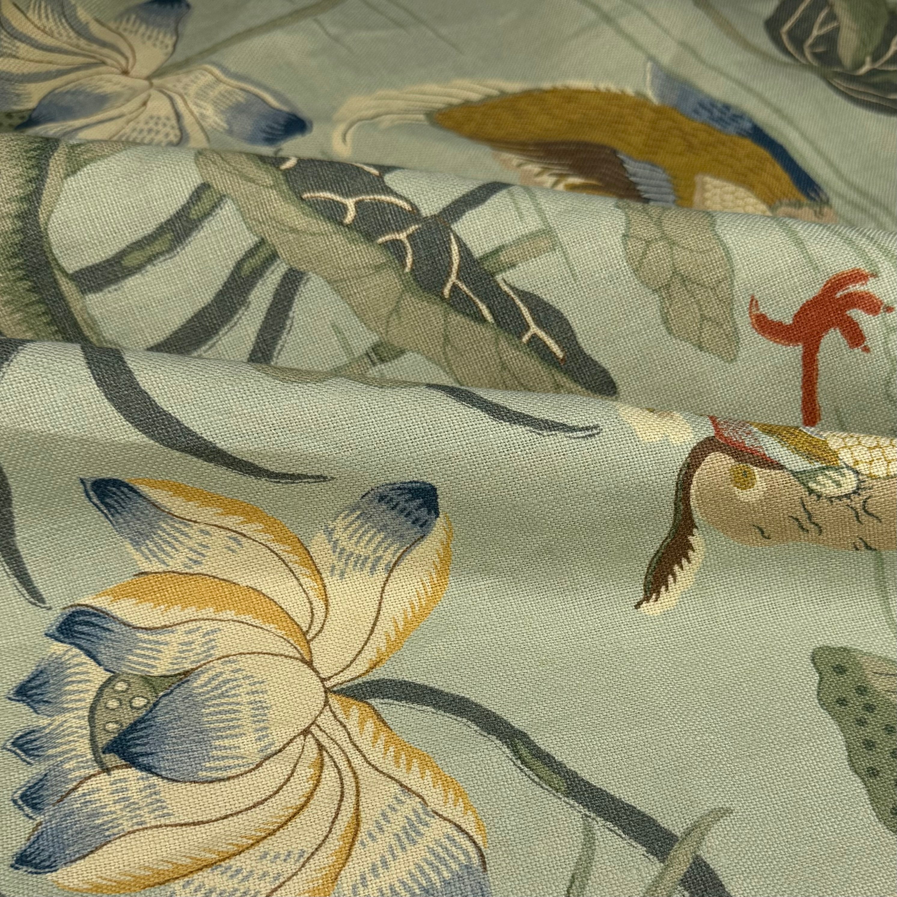 Lotus Garden Printed Linen - Schumacher