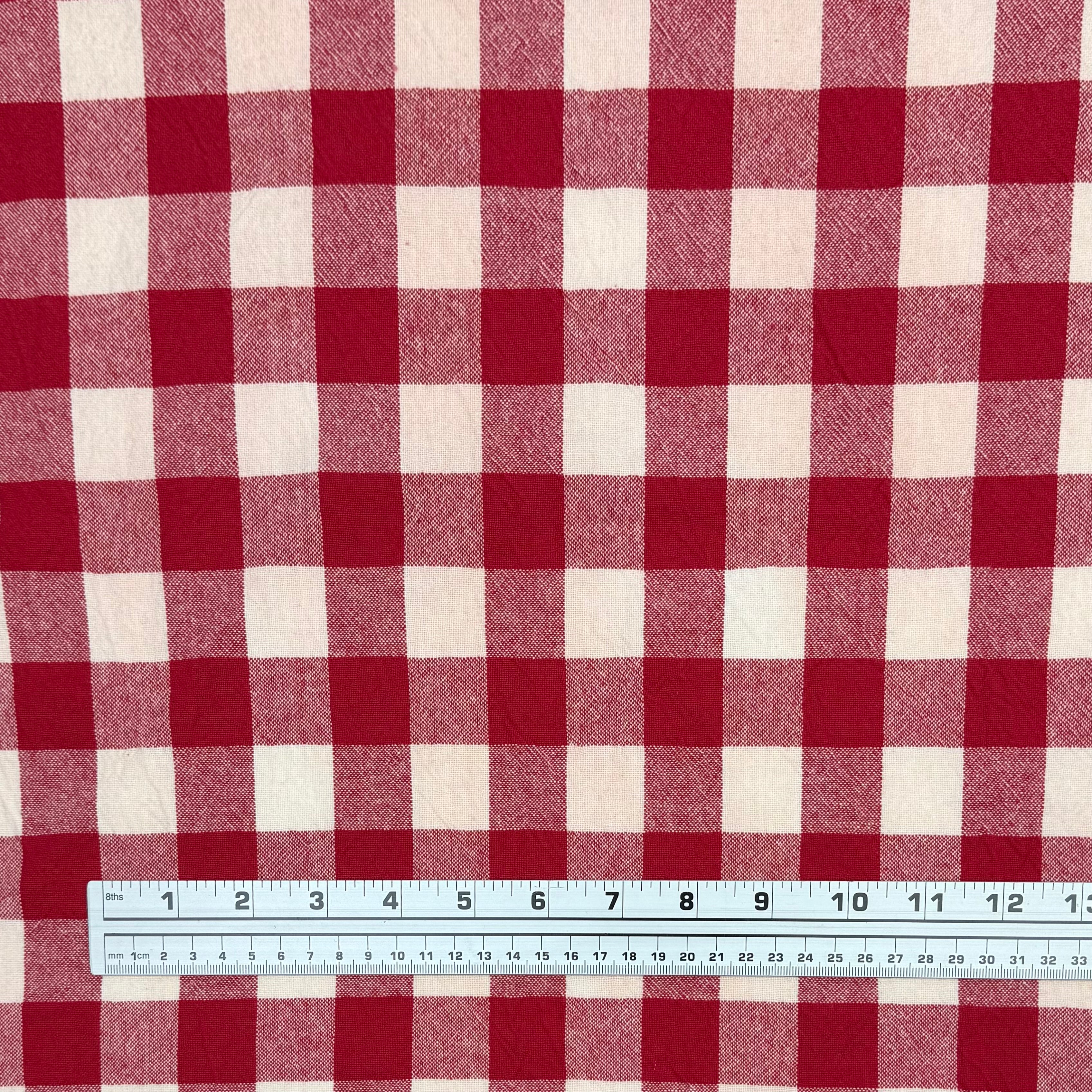 Checkered Organic Cotton - Red/Ivory