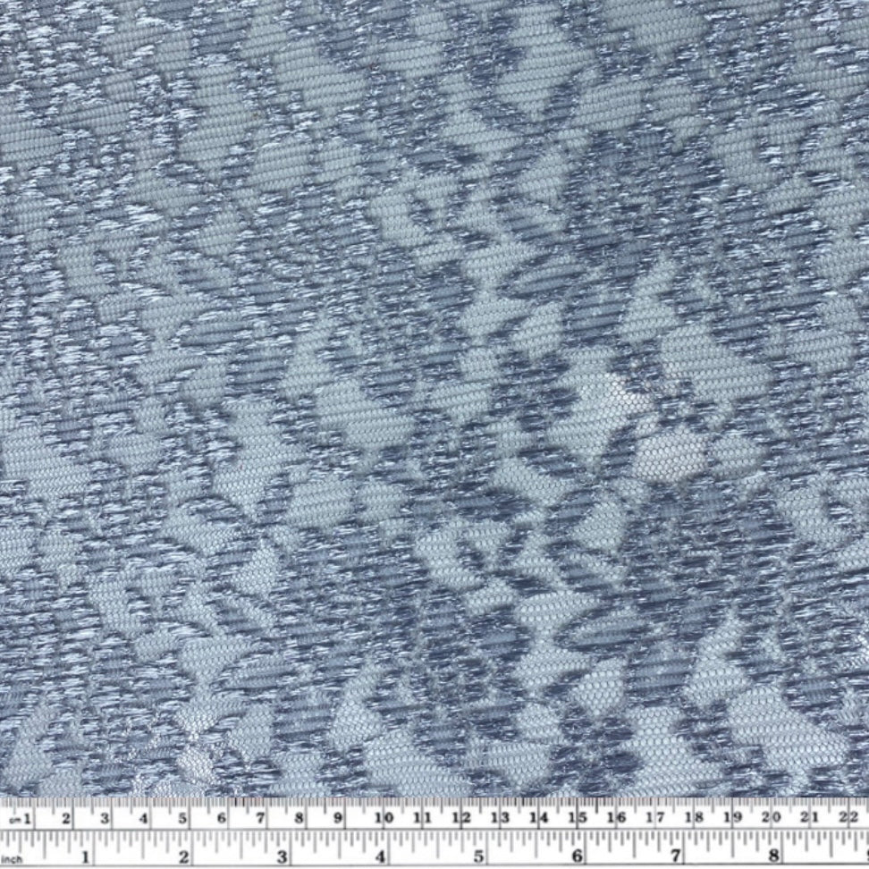 Pleated Floral Embroidered Lace - Grey