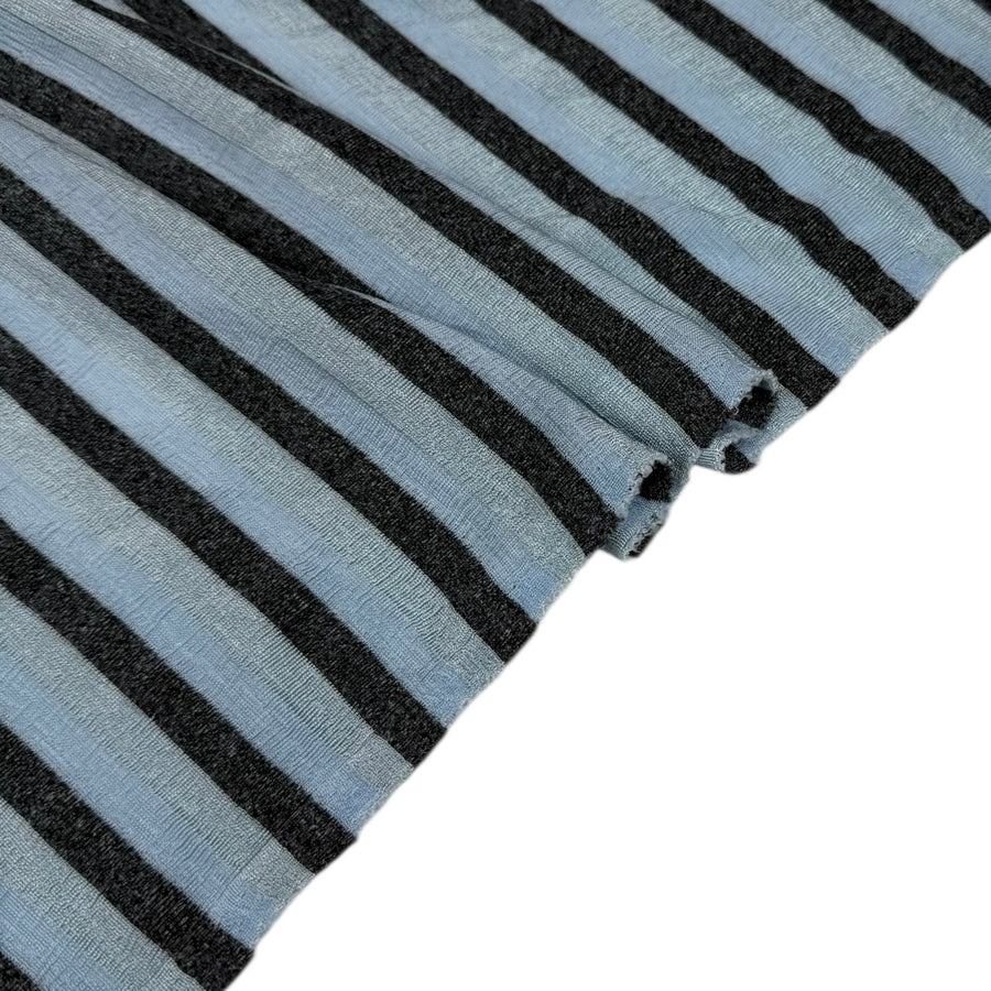 Striped Stretch Knit - Grey/Blue/White