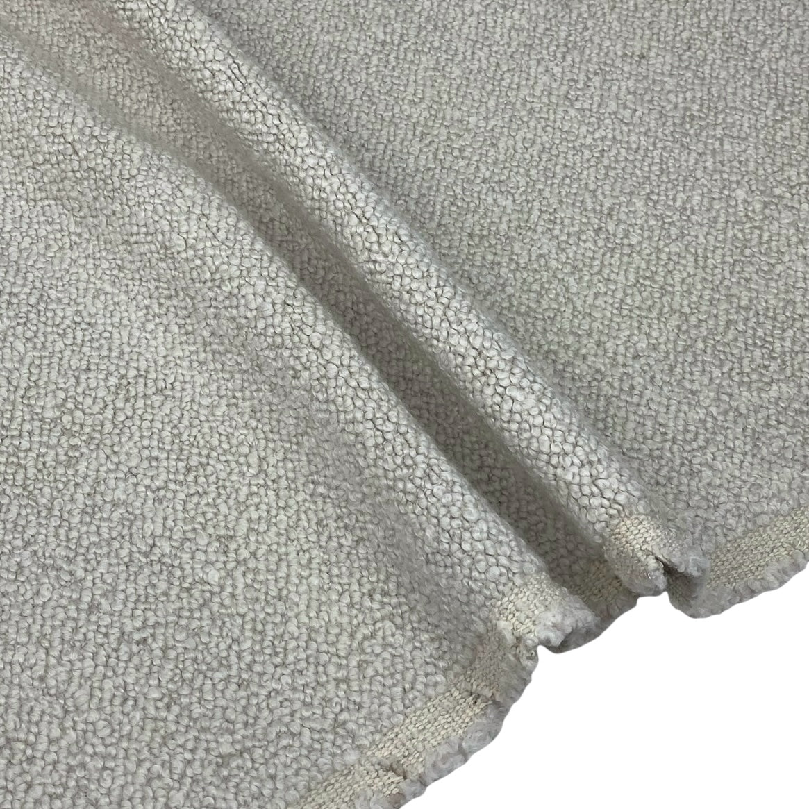 Wool Boucle Upholstery Remnant  - Ivory
