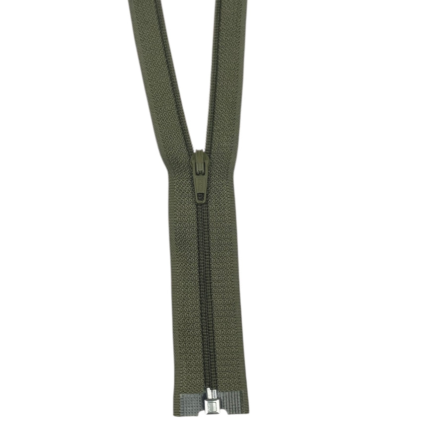 Open-Ended Nylon Coil 11” Zipper - Olive