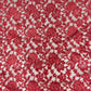 Floral Embroidered Lace - Red