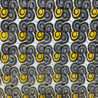 Waxed African Printed Cotton - Metallic Gold/Grey/Black/Yellow