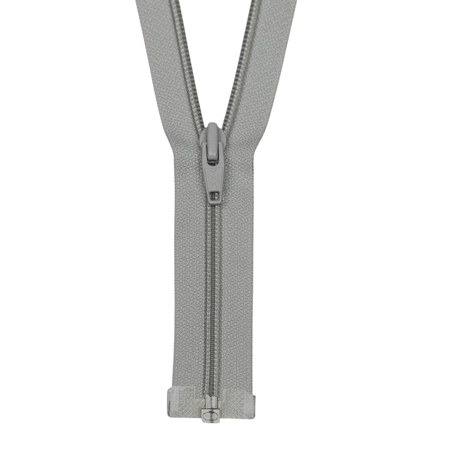 Coil One-Way Open End YKK Zipper
 17.5” - Grey