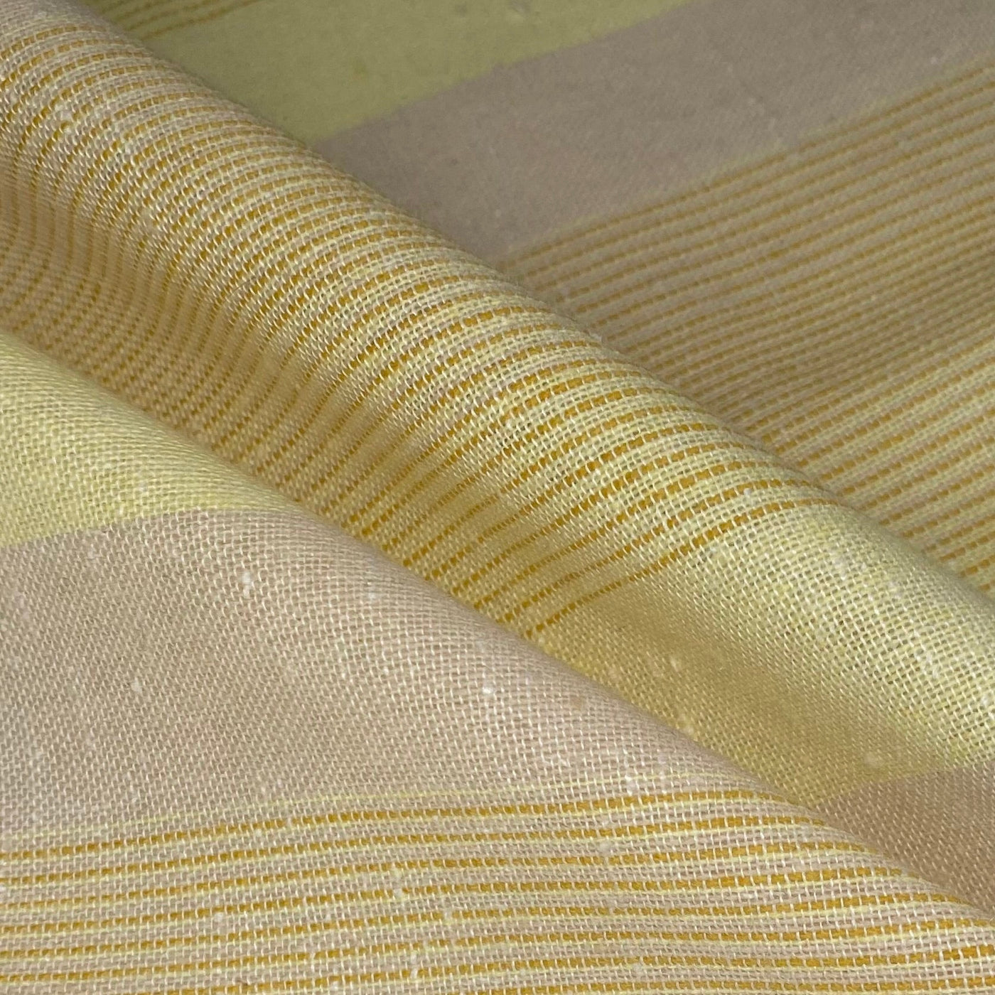 Striped Cotton/Linen - Yellow/Beige