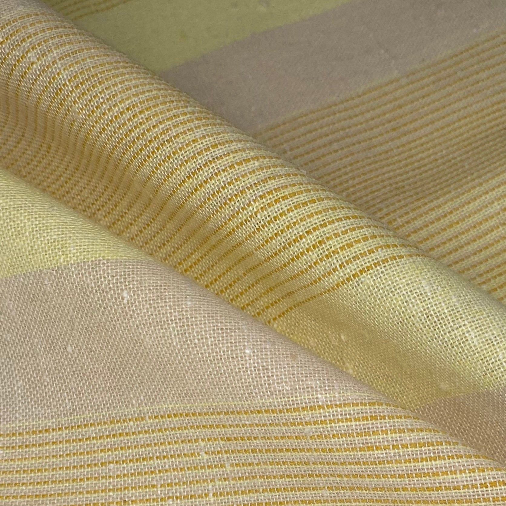 Striped Cotton/Linen - Yellow/Beige