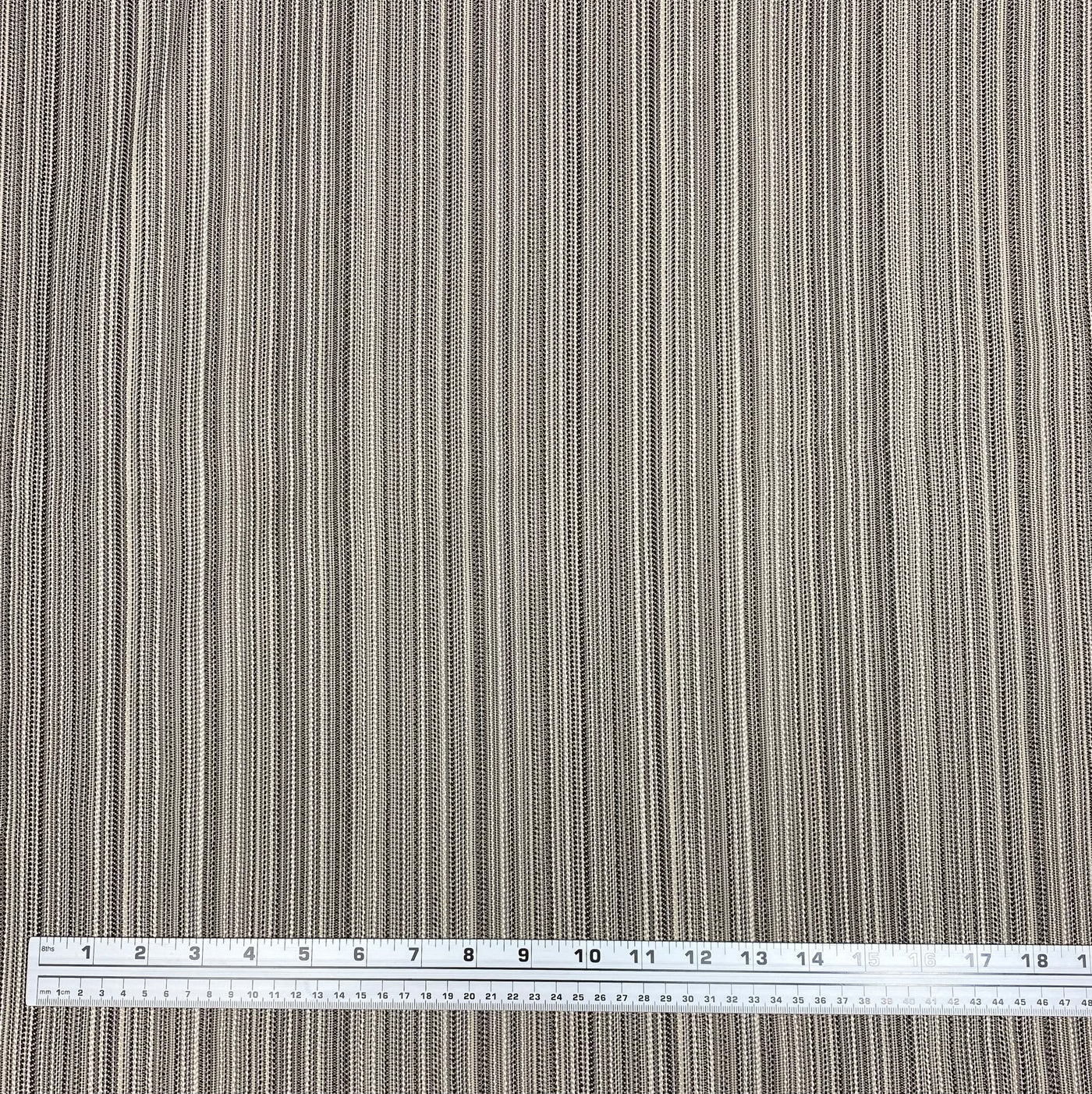 Striped Upholstery Remnant  - Beige/White/Black