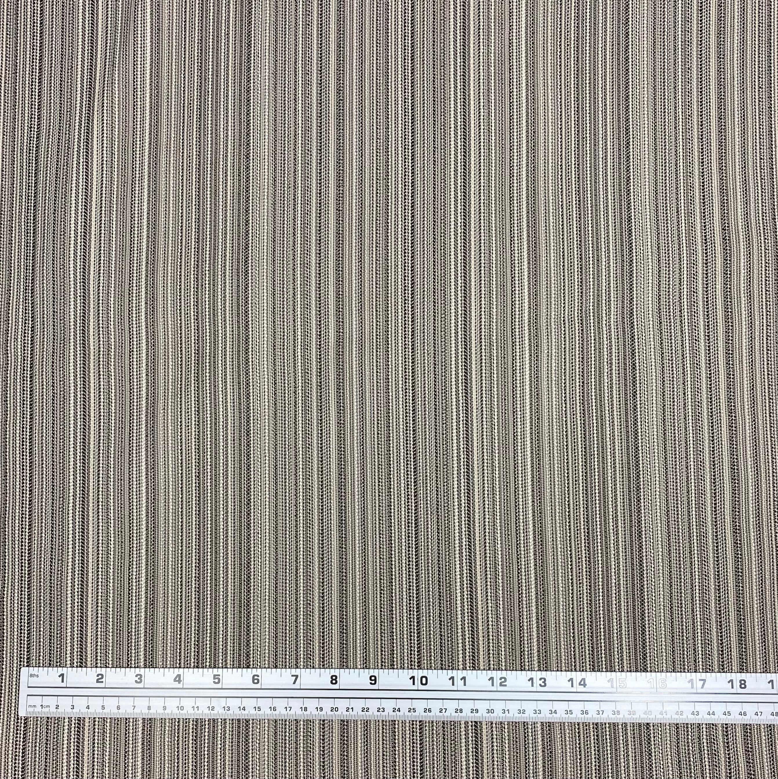 Striped Upholstery Remnant  - Beige/White/Black