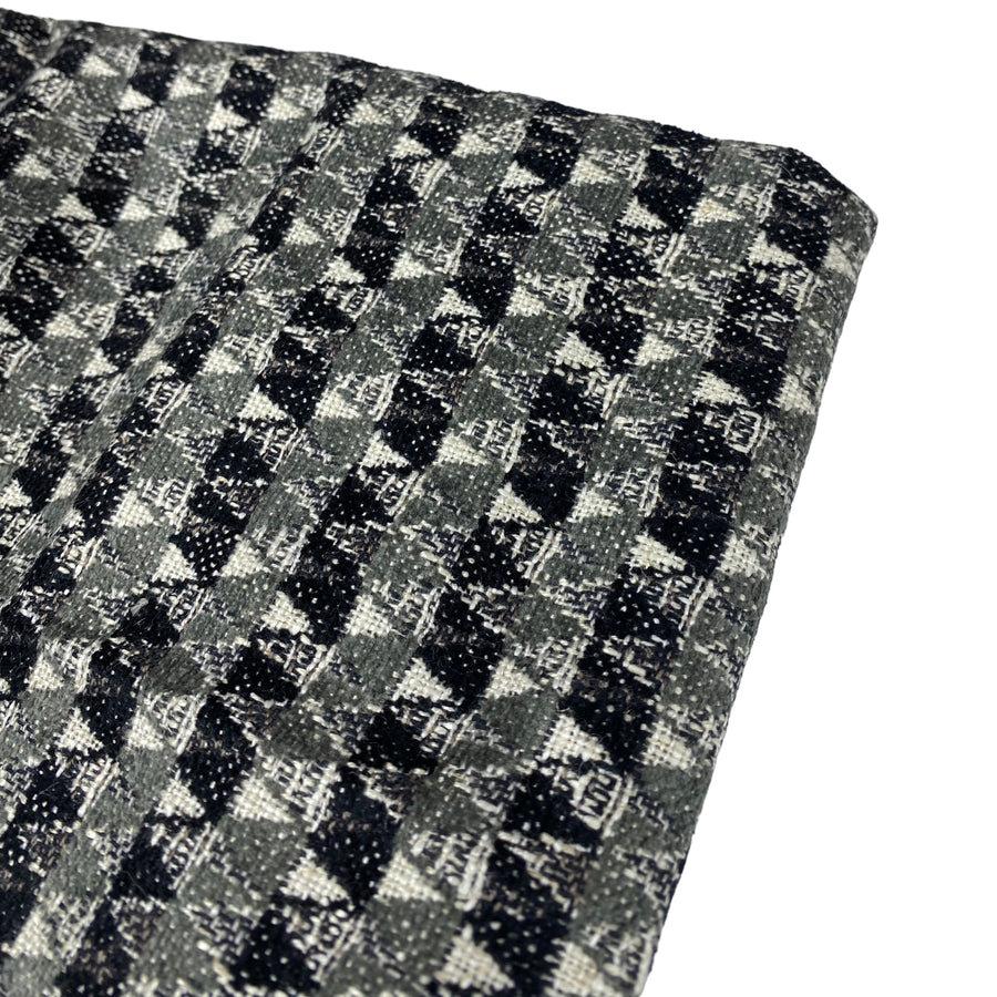 Patterned Upholstery Designer Remnant  - Black/Grey