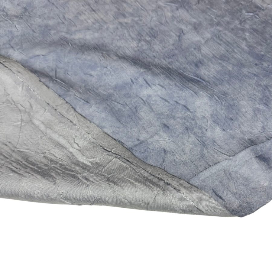 Crinkled Marble Printed Polyester - Light Blue