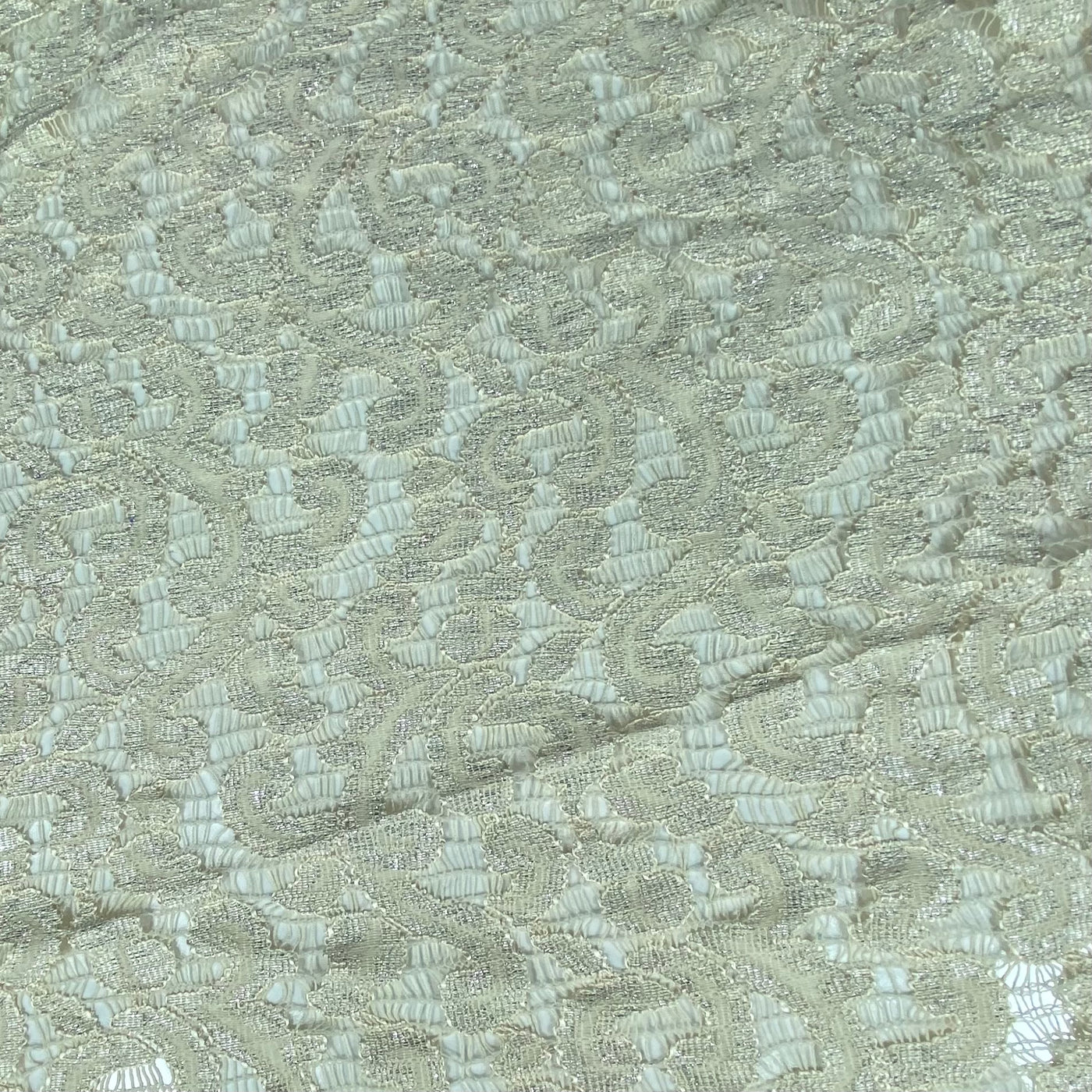 Corded Lace - Ivory/Silver