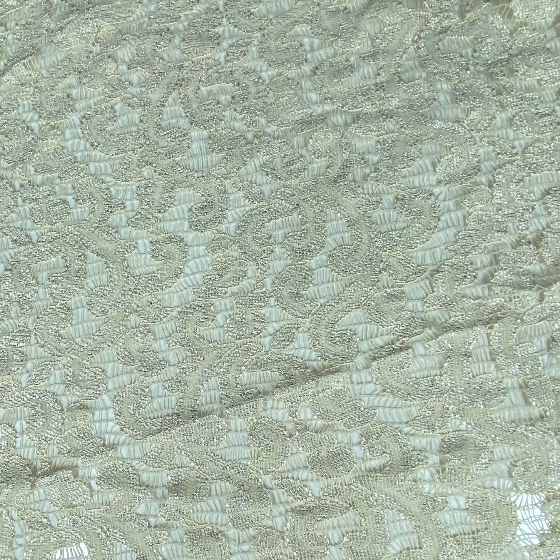Corded Lace - Ivory/Silver