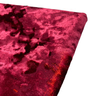 Crushed Velvet Upholstery - Designer Remnant - Red