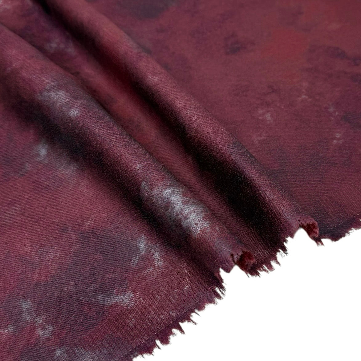 Distressed Coated Stretch Twill Canvas - Wine