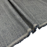 Woven Diamond Patterned Cotton Upholstery Remnant - White/Blue