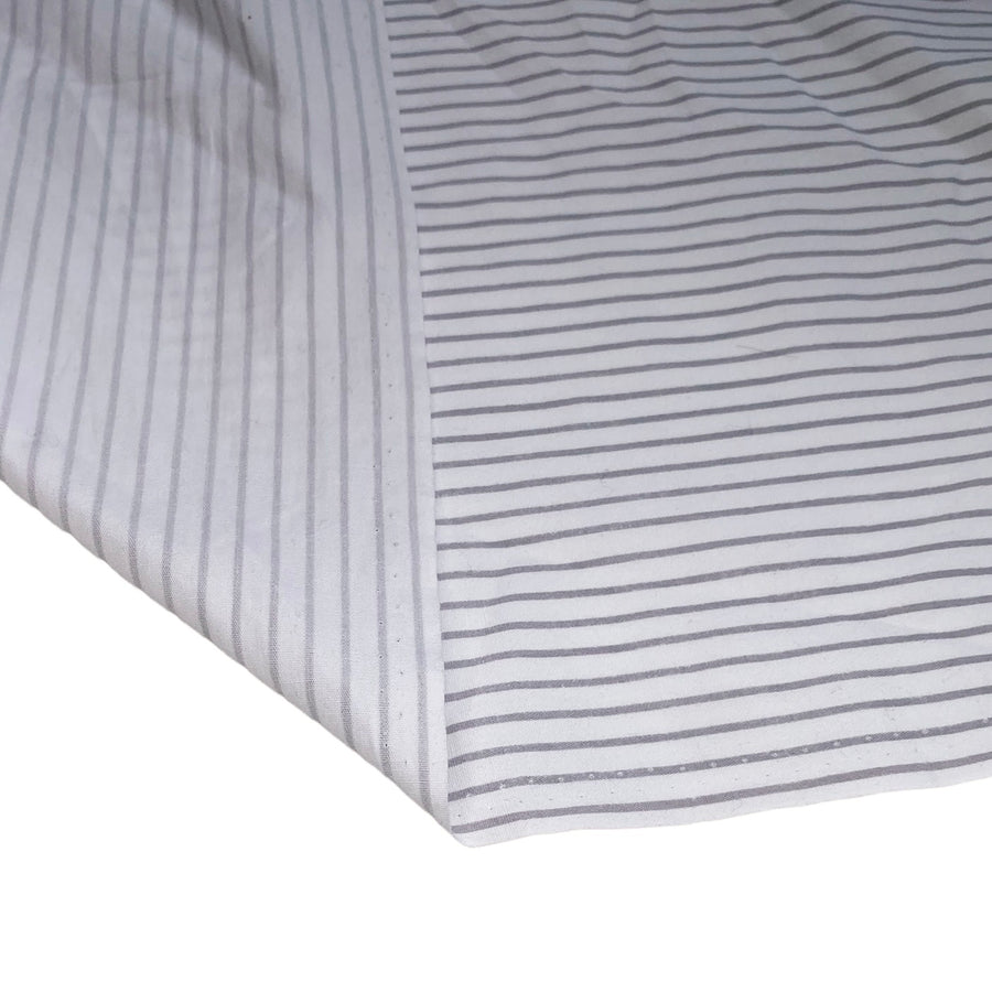 Striped Printed Cotton - White/Grey