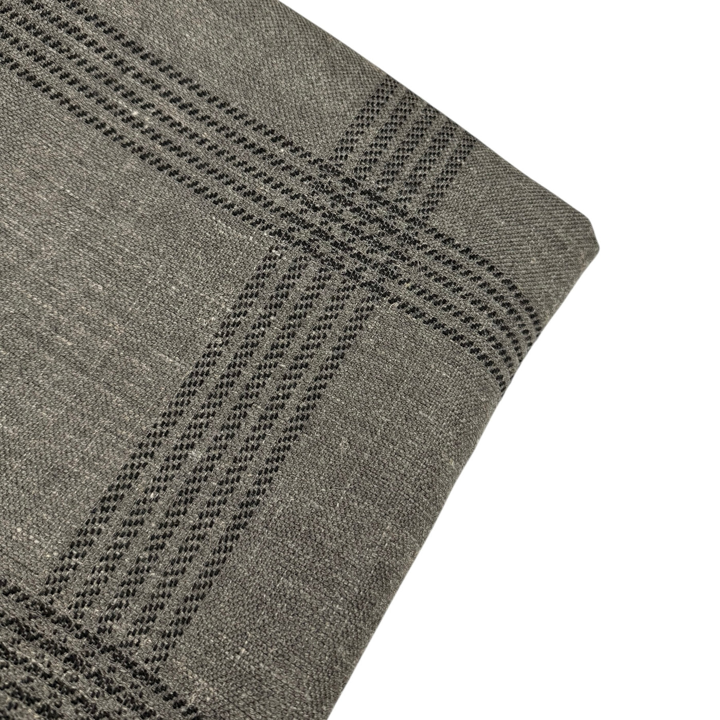 Plaid Cotton Blend Upholstery Remnant - Grey/Black