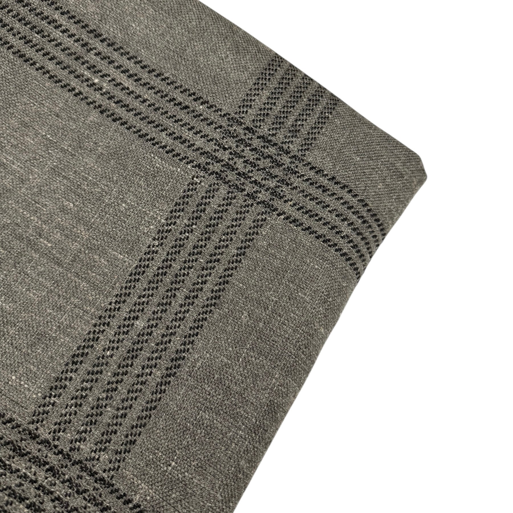 Plaid Cotton Blend Upholstery Remnant - Grey/Black