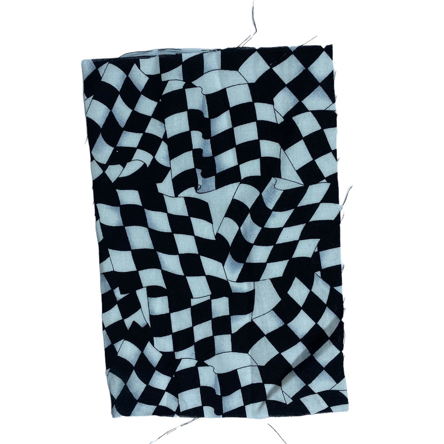 Printed Cotton - Checkered Flag - Remnant