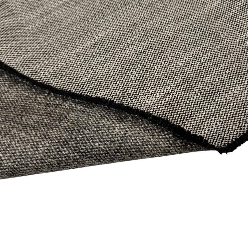 Woven Upholstery Remnant - Ivory/Black