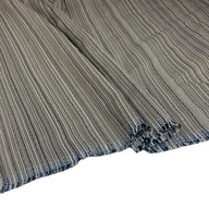 Striped Upholstery Remnant  - Beige/White/Black