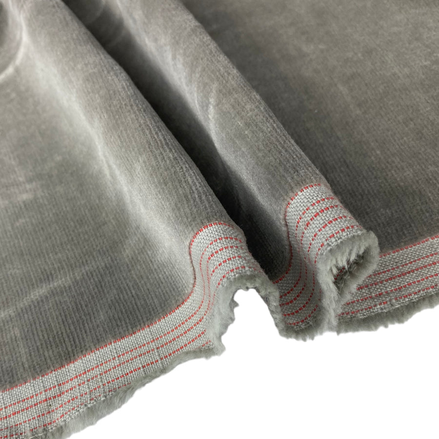 Velvet Upholstery - Designer Remnant - Light Grey