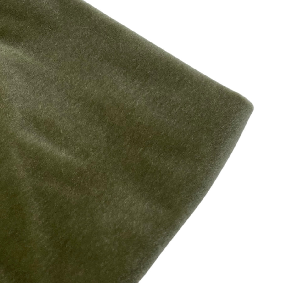 Mohair Velvet Upholstery Remnant - Olive Green