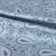 Paisley Silk/Polyester Jacquard - Grey - Remnant