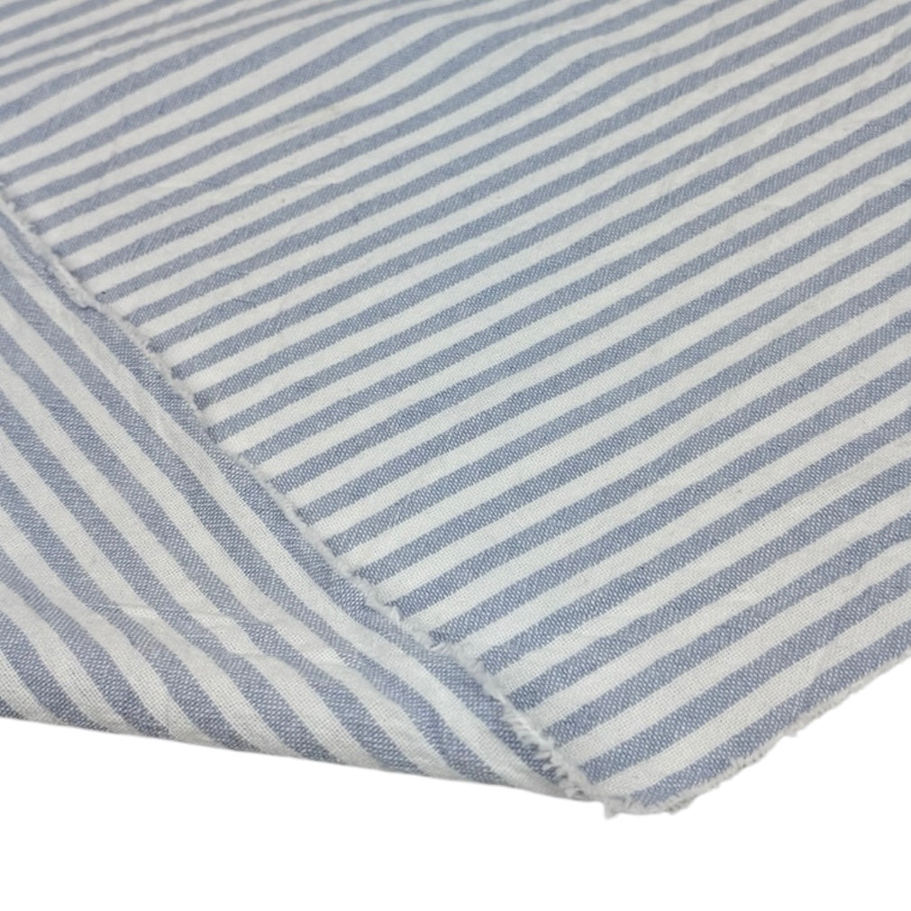 Striped Organic Cotton - Powder Blue/White