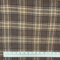 Plaid Wool Remnant - Brown/Orange/White