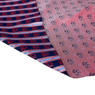 Silk Paisley Jacquard Remnant - Red/White/Navy/Light Blue